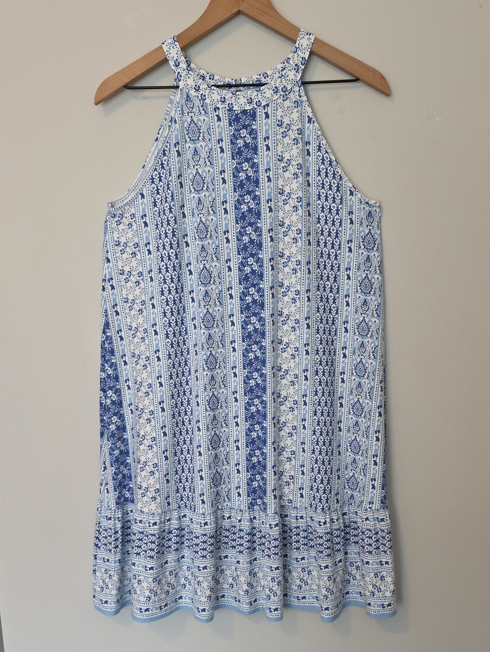 Loft Ann Taylor Paisley Tiered Halter Swing dress